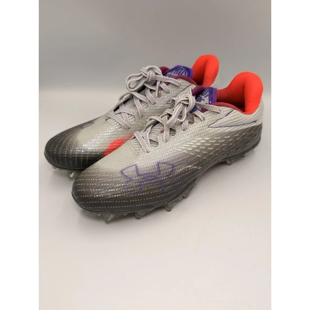 Under Armour Blur Smoke MC Football Cleats Halo Gray Purple Womens 9 3025123-100